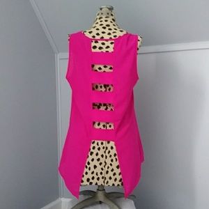 Sexy Flamingo Pink Express Cut-Out Top